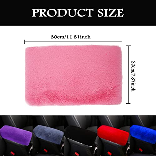 Fluffy Furry Armrest Cover for Car, Auto Center Console Cover Pad Car Soft Console Pad Wool Fur Armrest Seat Box Cover Protector Universal Fit for Most Vehicle, SUV (Purple) - color: Purple