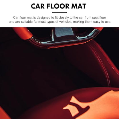 Healeved Silicone Car Floor Mat, Front Vehicle Foot Mat, Waterproof PVC Automotive Floor Protection for Easy Cleaning and Sturdy Use