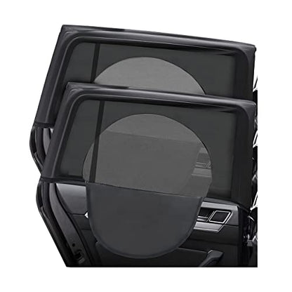 2Pcs Car Window Shade, Breathable Zipper Sun Protection for Baby, Side Front Rear Sun Stretchy Mesh, Cover Screen for Kids Adults Family Privacy, Universal for Most Vehicles (Rear) - size: Rear/35.4''×20.5''