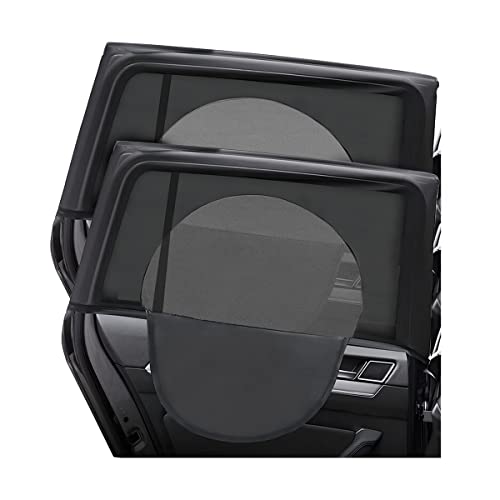 2Pcs Car Window Shade, Breathable Zipper Sun Protection for Baby, Side Front Rear Sun Stretchy Mesh, Cover Screen for Kids Adults Family Privacy, Universal for Most Vehicles (Rear) - size: Rear/35.4''×20.5''