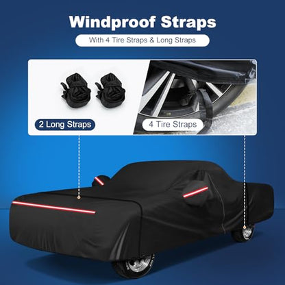 QUNSUNUS Car Cover for Chevrolet El Camino 1968-1977, Waterproof Car Covers with Cotton Lining,All Weather El Camino Cover with Straps and Zipper for Wind, Sun and Dust Protection - color: for Chevrolet El Camino 1968-1977