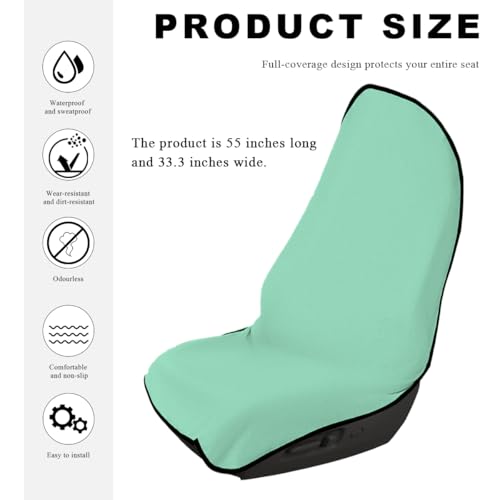 DXNQ Car Towel Seat Cover, Waterproof Sweating Non-Slip Premium Soft Towel Carseat Protector, Universal Machine Washable Car Truck SUV Front Seat Cover for Gym Workout Beach Hiking (Mint Green) - color: Mint Green, 1pc, Front