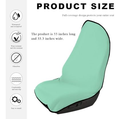 DXNQ Car Towel Seat Cover, Waterproof Sweating Non-Slip Premium Soft Towel Carseat Protector, Universal Machine Washable Car Truck SUV Front Seat Cover for Gym Workout Beach Hiking (Mint Green) - color: Mint Green, 1pc, Front