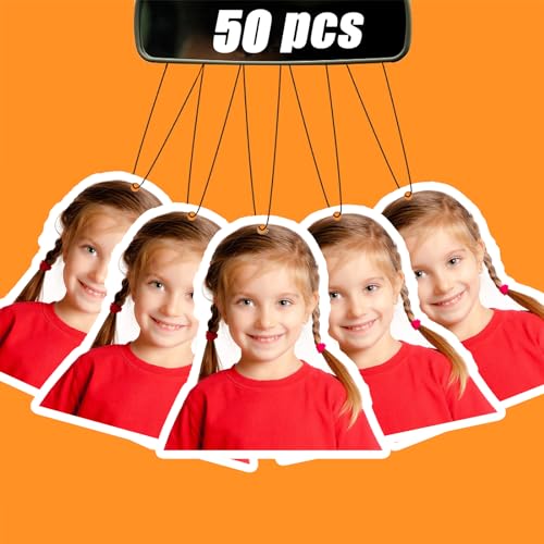 50Pcs Custom Air Fresheners with Picture - Car Scents Air Freshener Personalized Air Freshener for Car with Photo Text Logo, Hanging Ornaments for Rear View Mirror (50pcs-Crop) - color: 50 Pcs - Crop
