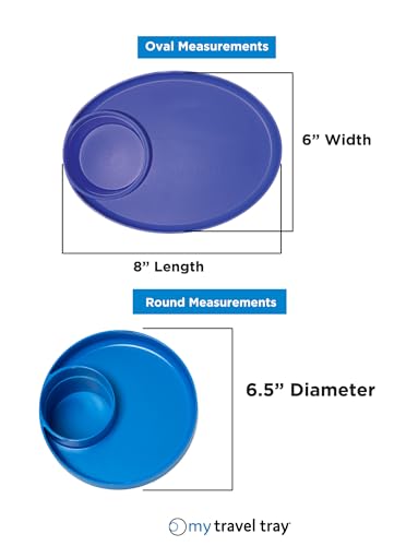 Travel Tray Oval USA Made Extend Your Current Cup Holder to Hold Your Cup Plus A Tray for Snacks, Toys and Accessories. Use in a Car Seat, Booster, Stroller, Golf Cart, Outdoor Chair, Coral Red