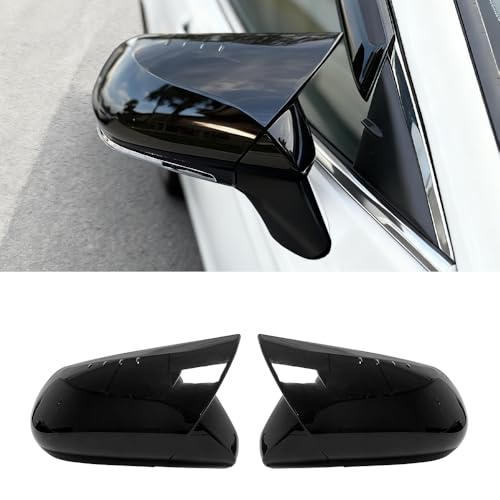 MAXDOM Side Mirror Caps Compatible with Toyota Camry (Gloss Black-Ox Horn Style, 2018-2025) - color: Gloss Black-Ox Horn Style