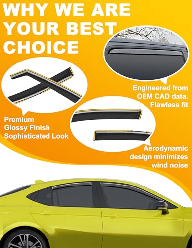 in-Channel Window Rain Guard for Fit for Toyota Camry 2025-2026 Rain Guards Side Window Visors Low Profile Vent Visor Window Deflectors Vent Shades Car Accessories - size: 2025-2026 Toyota Camry
