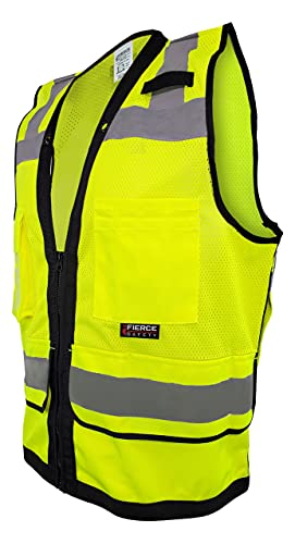 SU300G Surveyors Class 2 Green Reflective Vest with Tablet Pockets | Meets ANSI/ISEA Standards - color: Green, size: Medium