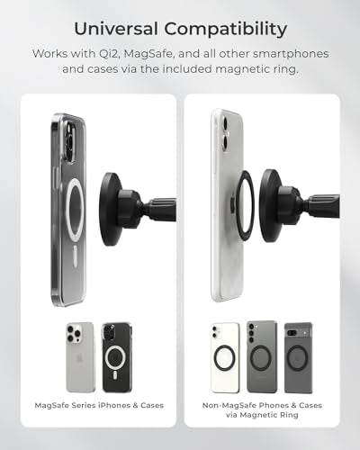 iOttie iTap 3 Magnetic Air Vent Car Mount Phone Holder with Magnetic Ring Adapter. Compatible with iPhone, Samsung Galaxy, Google Pixel, Huawei, LG, and All Qi Compatible Smartphones - style: Air Vent Mount
