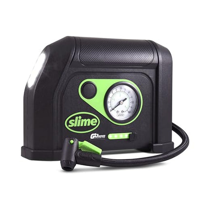 Slime 40084 Tire Inflator, Cordless, Portable Air Compressor Pump, Lithium Ion Battery and LED Light, Rechargeable, 8 min Inflation - style: Standard