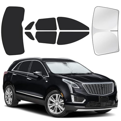 for Cadillac XT5 2017-2025 Car Window Shades, 8pcs Privacy Sun Shade Set for Front Windshield Side and Rear Windows, Full Window Covers Keeps Vehicle Cool for Camping Napping - size: For Cadillac Xt5 2017-2025
