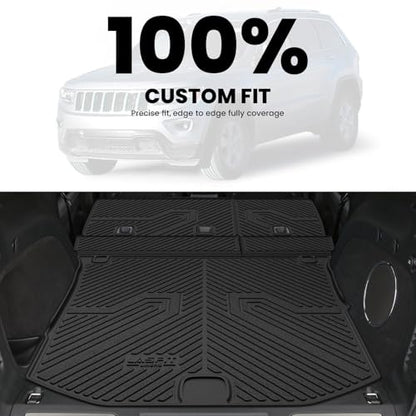 LASFIT Cargo Mat for Jeep Grand Cherokee 2011-2021 All Weather TPE Custom Fit Rear Backrest Mat Trunk Seatback Cargo Liner, Black - style: Grand Cherokee 2011-2021 Cargo Mat