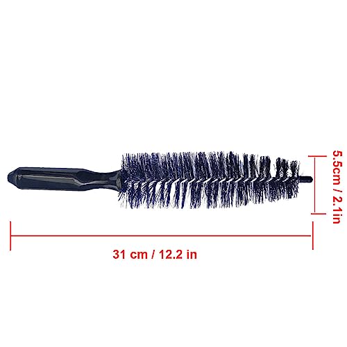 Set of 3 Wheel Cleaning Brushes kit, Tire Rim Brush for Car, Motorcycle or Bicycle Tire Washing Tool (Black)