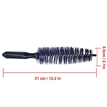 Set of 3 Wheel Cleaning Brushes kit, Tire Rim Brush for Car, Motorcycle or Bicycle Tire Washing Tool (Black)