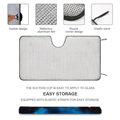 Puerto Rico Flag Windshield Sun Shade Foldable Reflective Sun Shade Blocks UV Rays,Car Interior Accessories