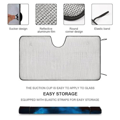 Puerto Rico Flag Windshield Sun Shade Foldable Reflective Sun Shade Blocks UV Rays,Car Interior Accessories