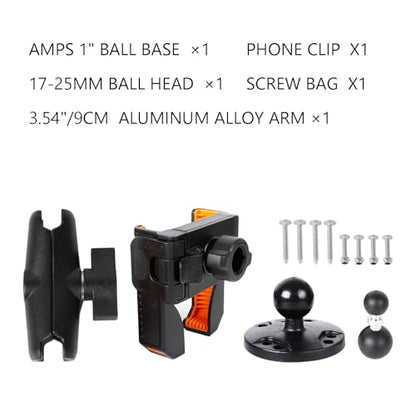 xik Phone Mount Holder for Boat Kayak Car Truck UTV - Round AMPS Base, [1s Lock & Release][360° Adjustable], Fits 4.7"-7.2" Phones, Heavy Duty, Wall Mount - style: Short style
