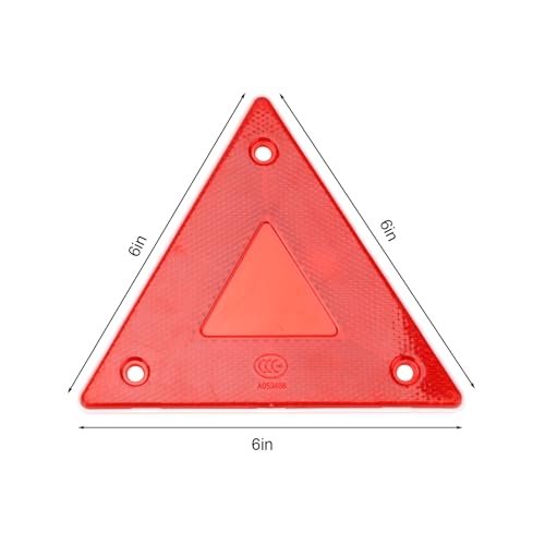 6 Pcs Red Safety Reflector Warning Sign, 6"x6" Slow Moving Vehicle Triangle Sign, Safety Triangles Dot Approved Road Outdoor Use for Outdoor Truck, Car, Golf Cart