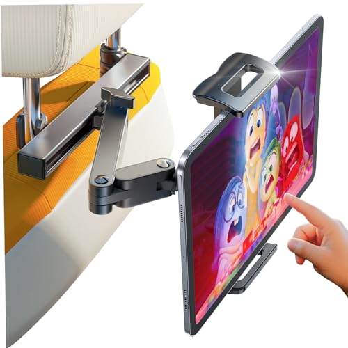 LISEN Car Headrest Tablet Holder - [3 in 1 Extension Arm] Adjustable Tablet Car Mount for Back Seat (4.7-11.9) - size: 4.7-11.9