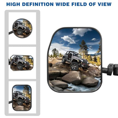SHEJISI Wrangler Mirrors Doors Off Compatible with Wrangler JK TJ & Unlimited 1997-2018,Wrangler Mirrors Can be Folded and Reset When Encountering Obstacles,The HD Large Field of View is Anti-shaking