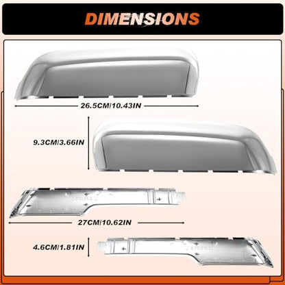 Sliver Tow Mirror Cover Caps Compatible with Chevrolet(Chevy) Silverado 2020 2021 2022 2023 GMC Sierra 2500HD 3500HD Chrome Lower+Upper Clip-On Mirror Cover Replace 84468911 84468905 - size: Fit for Chevrolet Silverado 2020-2023