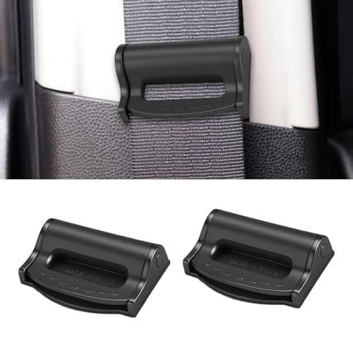 2PCS Car Seatbelt Adjuster, Universal Auto Seat Belt Clips for Adults/Kids, Comfort Car Shoulder Neck Protector Strap Positioner, Seatbelt Locator Retainer Locking Clips for Car, SUV (Black)