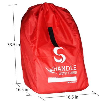 SLYNNAR Car Seat Travel Bag for Airplane - Fits Convertible Car Seats, Infant carriers & Booster Seats, Red Upgrade (Red Upgrade) - color: Red Upgrade