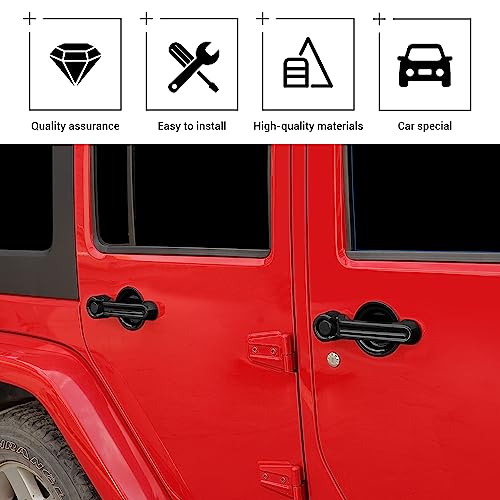 Exterior Door Handle Cover Tailgate Handle Cover Recess Guard Compatible with 2007-2017 Jeep Wrangler JK JKU Sports Sahara Freedom Rubicon Unlimited, Black, 15PCs - color: Black