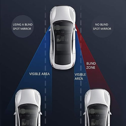 WildAuto Blind Spot Mirror, Rectangle Adjustable Car Auxiliary Universal Wide Angle Mirror for Universal Cars (Adhesive, 2pcs) - size: Adhesive Rectangle
