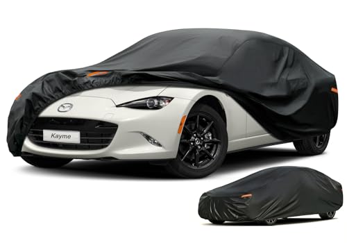 Kayme 7 Layers Heavy Duty Car Cover Waterproof All Weather, Universal Fit for Sedan Coupe Sports Car (up to 165 inch), Such as Mazda Miata MX-5, Toyota mr2 Spyder, Honda S2000 Etc - color: PE-Black, size: C0 Fit Coupe-Length (Up To 165")