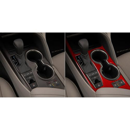 Glossy Red Carbon Fiber Compatible with Toyota Camry 18-24 Trim Decal (Gear Shift Panel -B) - color: Gear Shift Panel -B