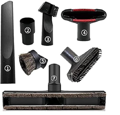 ANBOO Vacuum Attachments Replacement 1 1/4 inch & 1 3/8 inch Brush, Nozzle Crevice Tool, Hardwood Floor Brush for Shop vac Accessories 7pcs - size: 7pcs