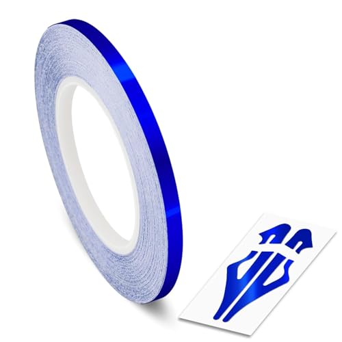 Roll Vinyl Pinstriping Racing Stripes Pinstripe Chrome Line Tape Decal Sticker Auto Pinstripe Tape,Automotive Pinstriping Tape,Vinyl Pinstripe Tape 32 ft (Blue Chrome 1/2 Single Line) - color: Blue Chrome 1/2 Single Line
