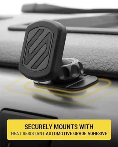 Scosche Magnetic Phone Holder for Car Dashboard with Extra Strong Magnet, Thick Metal Plate & 360° Rotation, Secure Cell Phone Car Mount for Large Phones Compatible with iPhone, Samsung, Not MagSafe - size: 1 Pack, style: Extra Strength - Dash