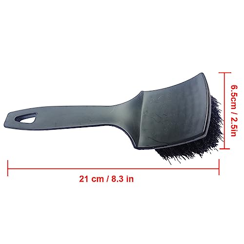 Set of 3 Wheel Cleaning Brushes kit, Tire Rim Brush for Car, Motorcycle or Bicycle Tire Washing Tool (Black)