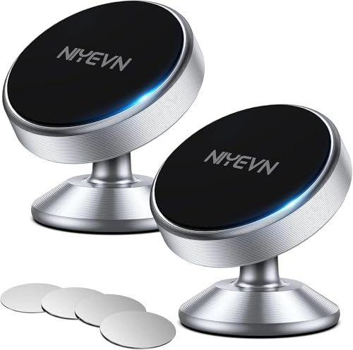 2 Pack Magnetic Phone Holder for Car, [ Strong Magnet ] Magnetic Phone Holder, Dashboard Phone Holder Mount 360 Adjustable, Car Mount for iPhone Samsung etc All Smartphones, Sliver - color: Sliver