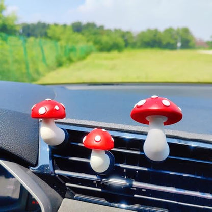 Cute Car Air Freshener Vent Clips, 3D Design Mushroom Diffuser Vent Clip, Air Conditioning Decoration Car Accessories for Women and Men