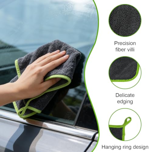 Microfiber Towels for Cars, 16"×12" No-Scratch No-Lint Cleaning Cloth, Highly Absorbent Car Window Drying Towel, Auto Interior & Exterior Detailing Supplies for Cars/Boats/Trucks(6PCS) - size: 6PCS