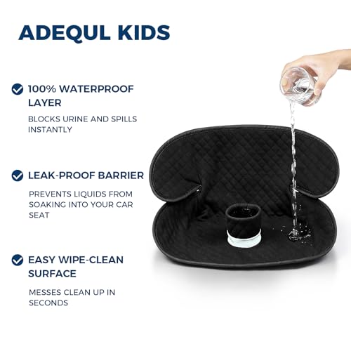 2 Pack Car Potty Training Seat Protector, Waterproof Toddler Carseat Potty Training Cover, Piddle Pads & Liners for Baby,Washable Non-Slip Leak-Proof Potty Pee Protector (Black) - color: Black