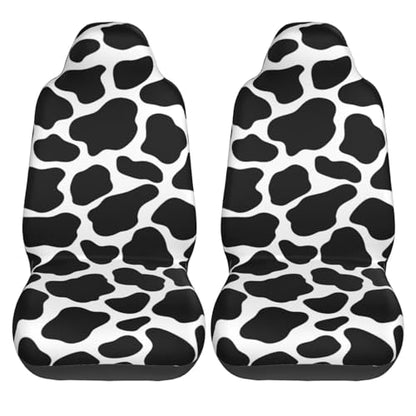 Car Seat Covers for Front Seat Only Black Cow Pattern Car Seat Covers Bucket Seat Covers for Sedan, SUV, Truck, Universal fit Automotive Seat Cover for Sedan, SUV, Truck, Breathable - color: Black Cow