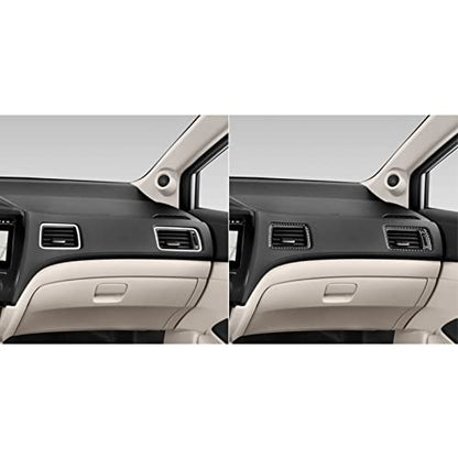 Auto Dashboard Co-Pilot Air Vent Outlet Frame Sticker Real Carbon Fiber Interior Trim Compatible with Honda Civic 9 Coupe/Sedan 2013 2014 2015 Accessories Black - color: Dashboard Co-pilot Air Vent Outlet Frame
