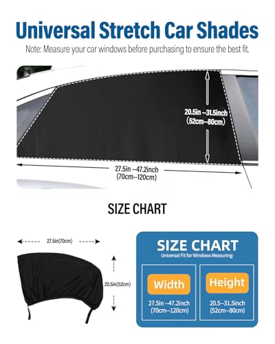 Car Window Shades 2 Pack, FOLUMAD Side Car Window Rear Sun Shades for Baby, Anti-UV Protection Breathable Mesh Camping Window Covers for Truck SUV, Protect Privacy for Kids, Family - size: Large02