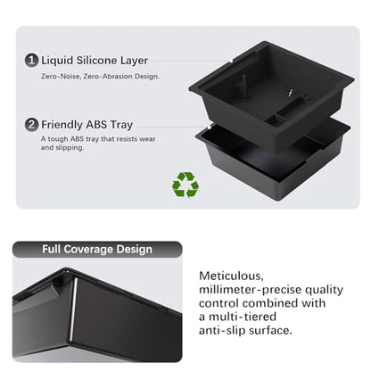 Center Console Organizer Tray for Model Y Juniper 2025 2026 & Model 3 Highland (2024-2026), Double-Layer Sliding Hidden Armrest Storage Box, Tesla Accessories (Matte Black) - size: 4PC(25-26) Tesla Model Y & (24-26) Tesla Model 3