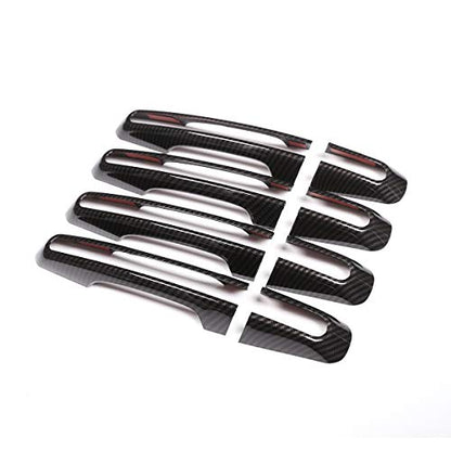 For Jaguar XE XF F-Pace E-Pace X761 Car ABS Carbon Fiber Style Exterior Door Handle Cover Trim For Land Rover Range Rover Sport Vogue Evoque Discovery Sport Discovery 5