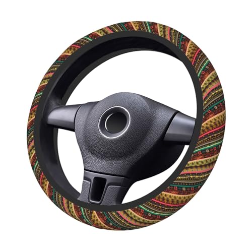 Boho Hippie Elastic Steering Wheel Cover Universal 15 Inch - color: 3