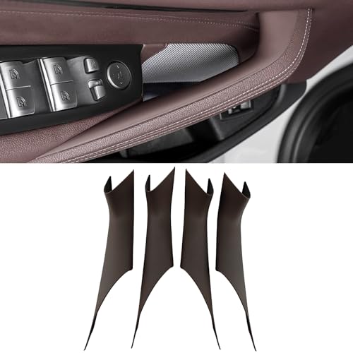 Interior Door Handles Protective Covers Compatible with BMW 5 Series G30 G31 2017-2022 Car Interior Door Pull Handle Covers for 520i 520d 525d 530e 530i 540d 540i 550i (4PCS Mocha Brown) - color: 4PCS Mocha Brown