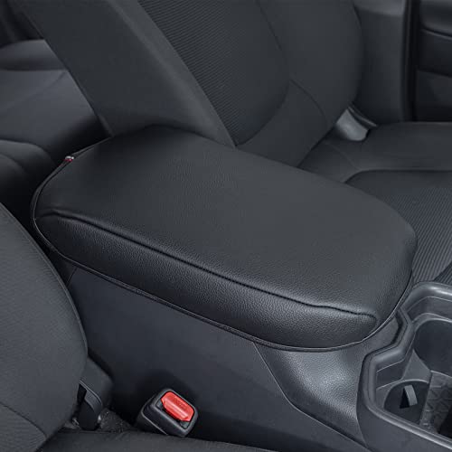 JDMCAR Center Console Armrest Cushion for 2025 Toyota RAV4 Accessories 2024 2023 2022 2021 2020 2019 Leather Middle Console Lid Cover Pad Protector Elbow Arm Rest Covering Car-(Black) - color: Cushion-Black