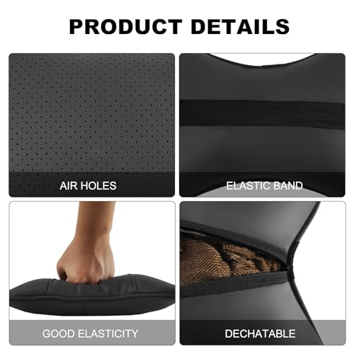 2 Pack Car Neck Pillow PU Leather Automotive Headrest Pillow for Car Support Neck Pain Relief Universal Car Pillow (Black) - color: Black