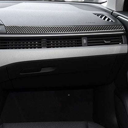 NVCNX Real Carbon Fiber Compatible With Audi B9 A4 S4 2017-2025 / A5 S5 RS5 2018-2025 2019 2020 2021 2022 2023 2024 Car Dash Co-pilot Side Panel Strip Cover Sticker Decal Interior Trim Accessories 1PC - color: Dash Co-pilot Side Panel Strip