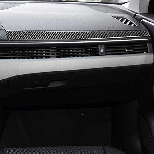 NVCNX Real Carbon Fiber Compatible With Audi B9 A4 S4 2017-2025 / A5 S5 RS5 2018-2025 2019 2020 2021 2022 2023 2024 Car Dash Co-pilot Side Panel Strip Cover Sticker Decal Interior Trim Accessories 1PC - color: Dash Co-pilot Side Panel Strip